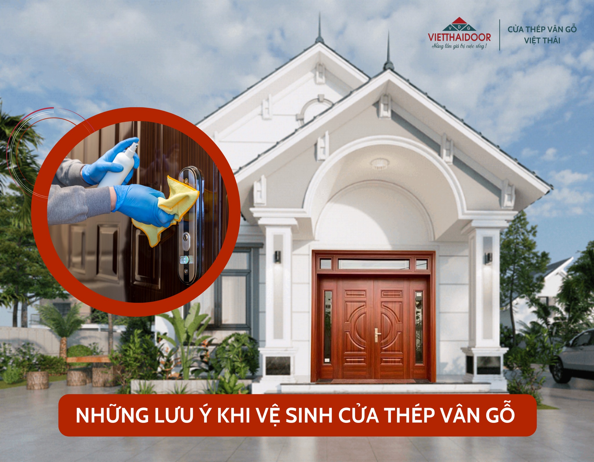 Tăng độ bền của cửa thép vân gỗ nhờ vệ sinh đúng cách